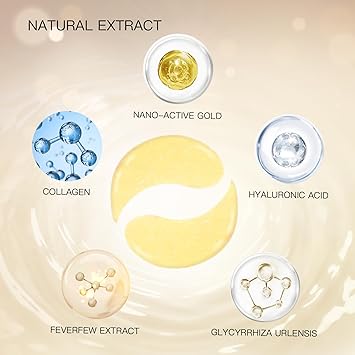 Parches debajo de los ojos para ojos hinchados, 60 almohadillas