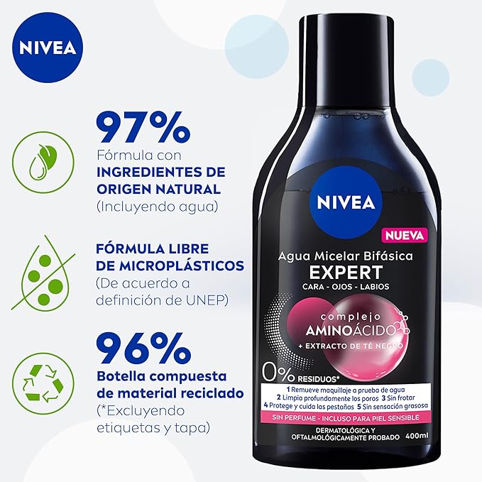 NIVEA Agua Micelar Desmaquillante Efecto Mate (400 ml)