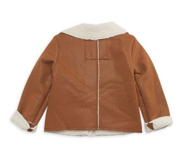 Chaqueta de motociclista con ribete de piel sintética para niña - La Tiendita de la Jose