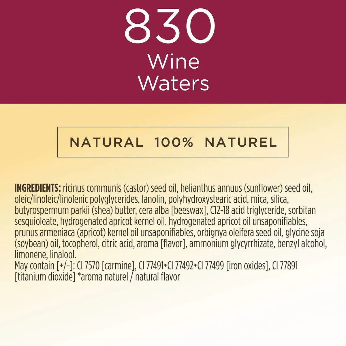 Labial Líquido Hidratante 100% Natural Burt's Bees (tonos) Color 830 wine waters