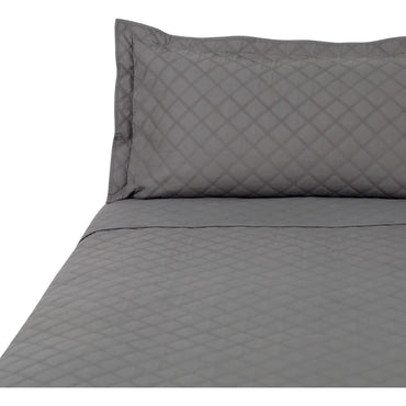 Quilt Polycotton Taupe King Gris Lisa