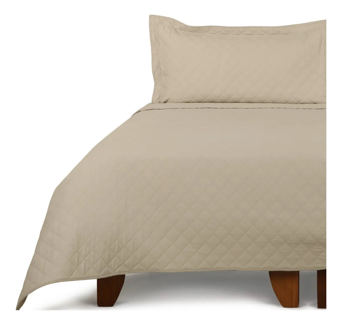 Juego de Cama Polycotton Hecho En Color Beige De 2 Plazas CIC