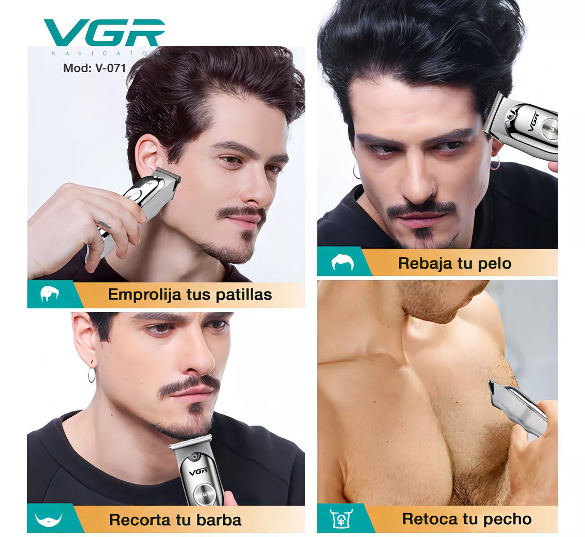 Cortapelos Eléctrico De Metal Vgr V-071 Corte De Pelo - La Tiendita de la Jose