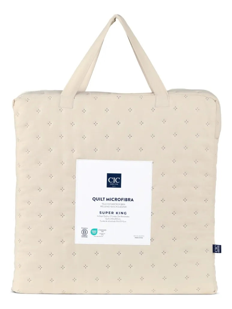 Juego Para Cama De Microfibra En Color Blanco Tamaño King Cic