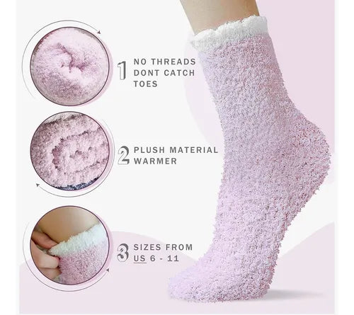 6 Pares !!! Calcetines De Toalla Peluche Suaves Y Cómodo - La Tiendita de la Jose
