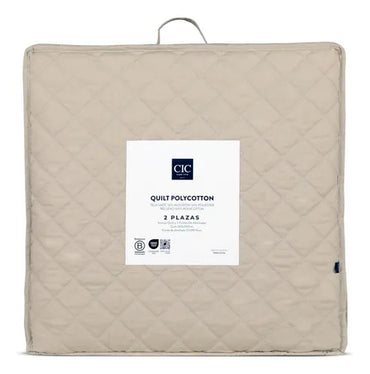 Juego de Cama Polycotton Hecho En Color Beige De 2 Plazas CIC