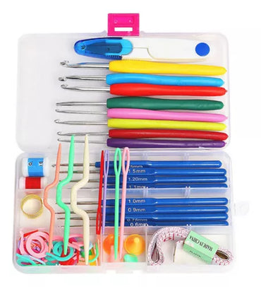 16 Kit Agujas Y Accesorios Para Tejer A Crochet Con Estuche - La Tiendita de la Jose