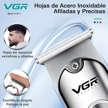 Maquina Corta Pelo Barba Vgr V-071 Profesional Recargable Color Plateado - La Tiendita de la Jose
