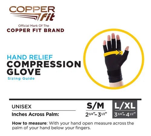 Alivio De Mano Estándar Copper Fit, Negro, Pequeño/mediano