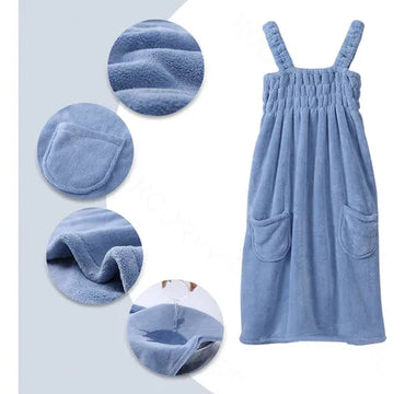 Toalla de Baño tipo Bata Coral Fleece con Tirantes – Mujer - La Tiendita de la Jose