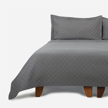 Edredón Polycotton Con Fundas Tamaño King En Color Gris Cic