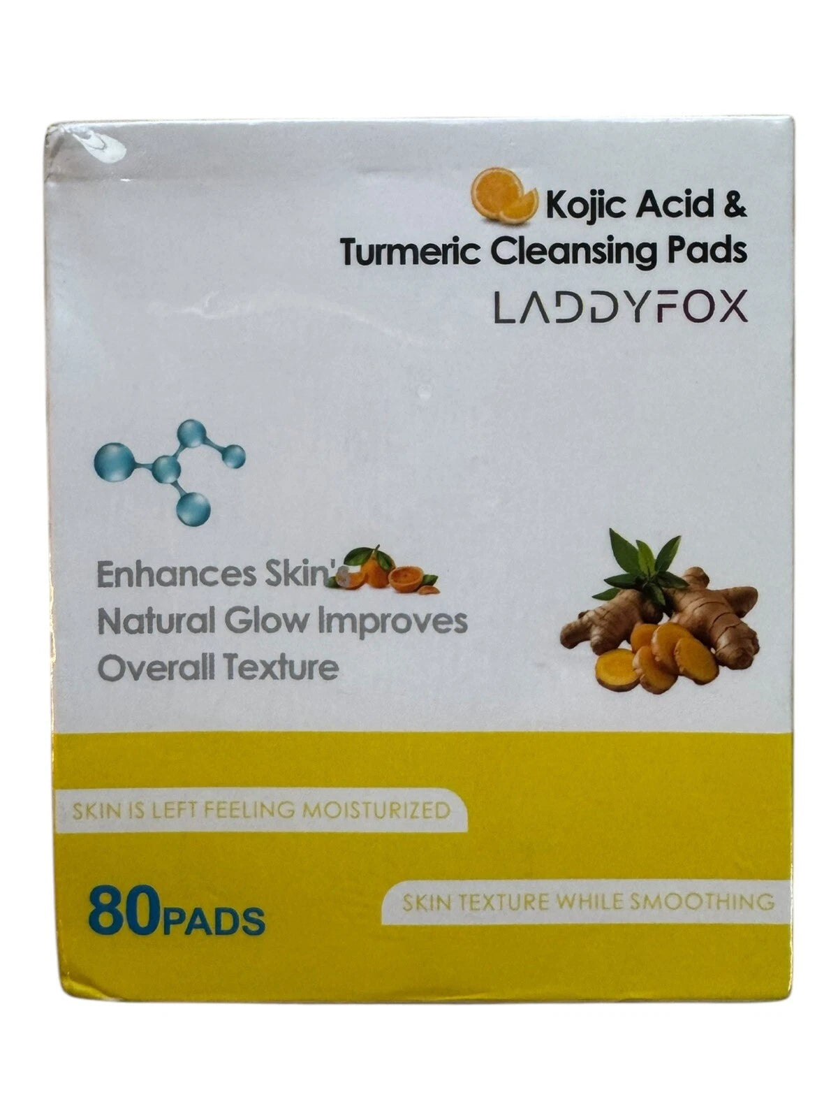 Almohadillas de limpieza de ácido kójico y cúrcuma Laddyfox - 80 unidades - La Tiendita de la Jose