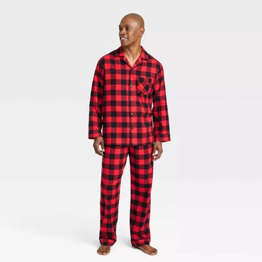 Conjunto de pijama de franela a cuadros Wondershop Holiday Buffalo para hombre - La Tiendita de la Jose