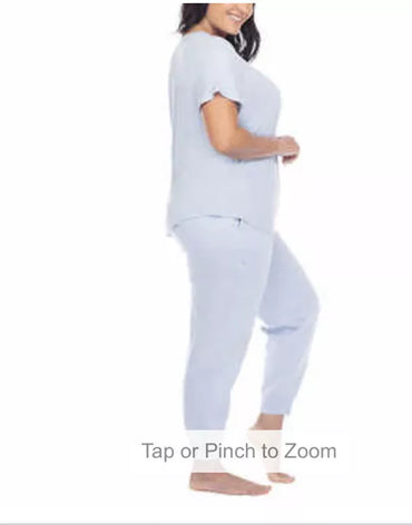 Juego de pijama Honeydew Super suave 2 piezas Salón Bordado Paw Azul Nuevo - La Tiendita de la Jose