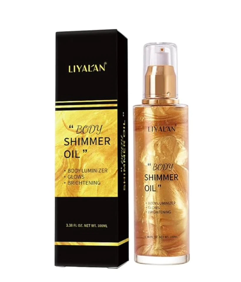 Aceite corporal brillante Liyalan # 2 oro rosa brillo oro líquido - La Tiendita de la Jose