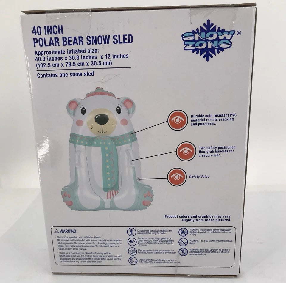Zona de nieve Oso polar Trineo de nieve 40,3" x 30,9" x 12" resistente a la intemperie