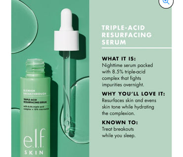 Sérum e.l.f. SKIN Blemish Breakthrough Triple-Acid Rejuvenaging