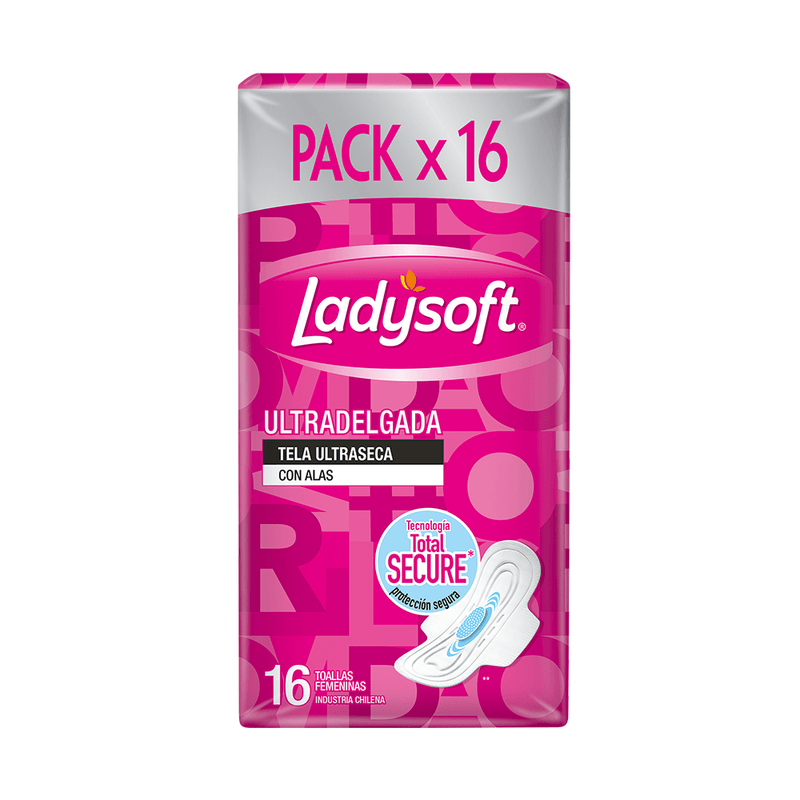 Toalla Femenina Ladysoft Ultradelgada Tela Ultraseca 16 un