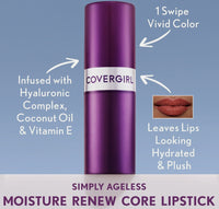 Lápiz labial Covergirl Simply Ageless ácido hialurónico tono: 290 coral brillante