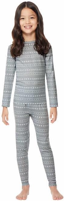 32 Degrees Heat Camisa y Legging Capa Base Niños Gris Conjunto de 2 Piezas - La Tiendita de la Jose