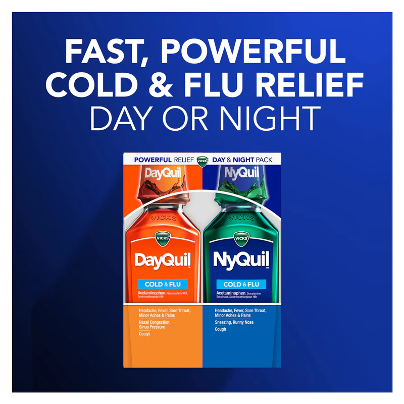 Vicks DayQuil NyQuil Combo Pack Cold & Flu Original 12oz - La Tiendita de la Jose
