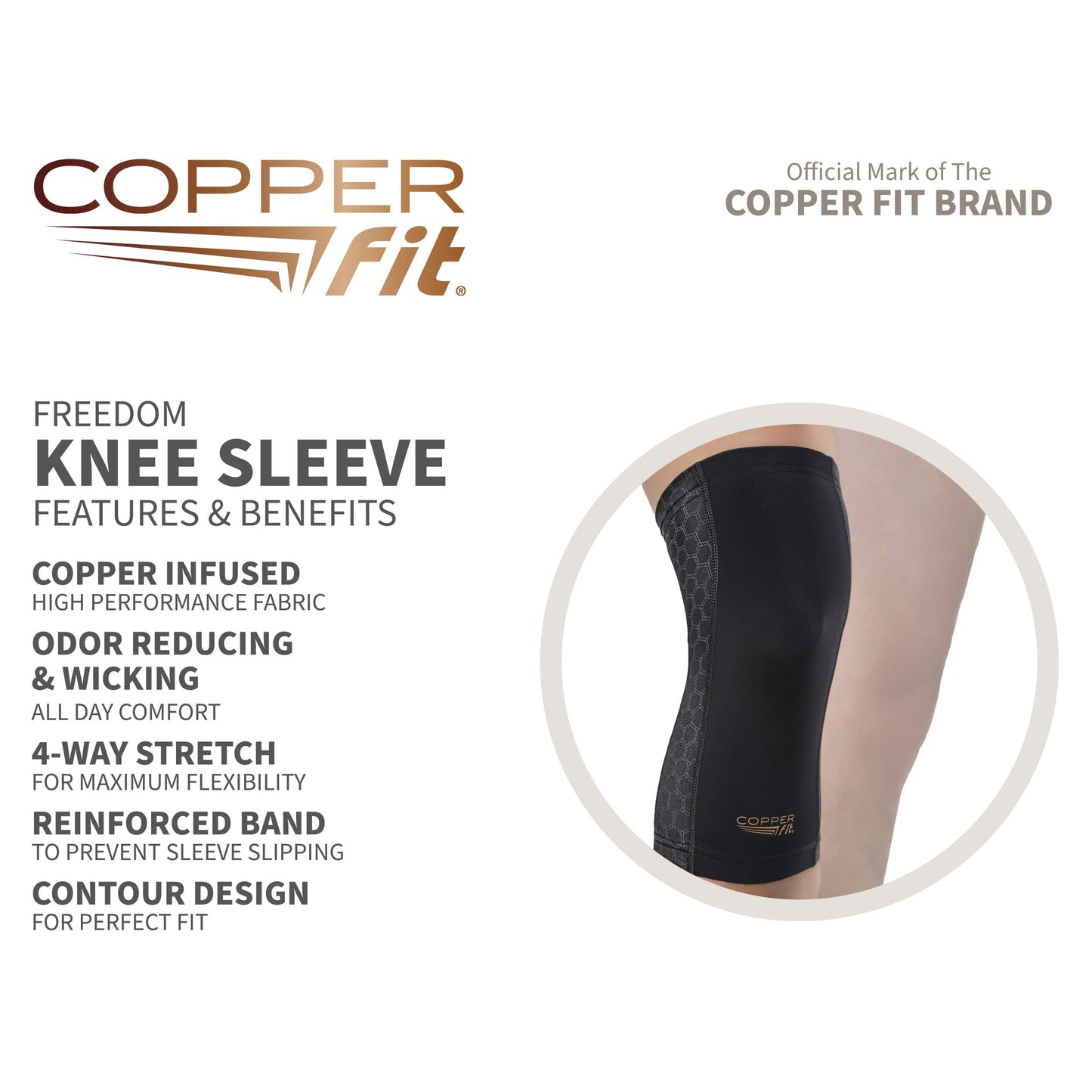 Manga de compresión para rodilla Copper Fit Knee
