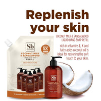 Soapbox Repuesto de jabón líquido de manos, leche de coco y sándalo - La Tiendita de la Jose