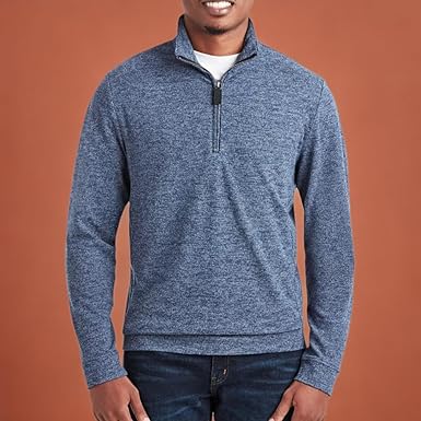 Poleron casual con cremallera de un cuarto para hombre - La Tiendita de la Jose