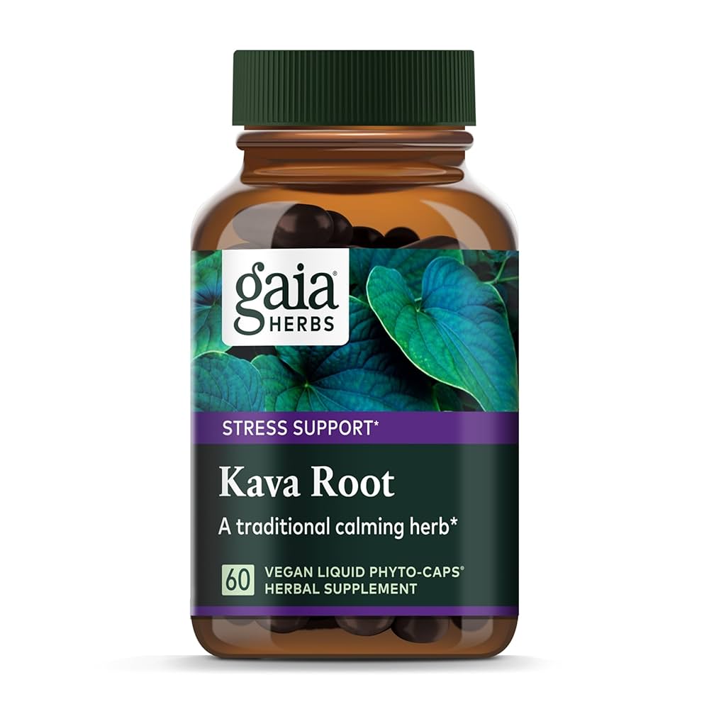 Gaia Herbs Fitocápsulas líquidas de raíz de Kava Kava, 60 unidades