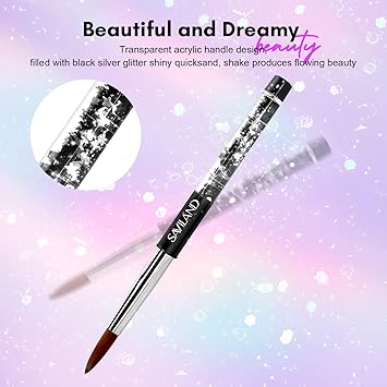 SAVILAND pinceles de uñas acrílicas profesionales para aplicación acrílica, pinceles de polvo acrílico profesionales - La Tiendita de la Jose