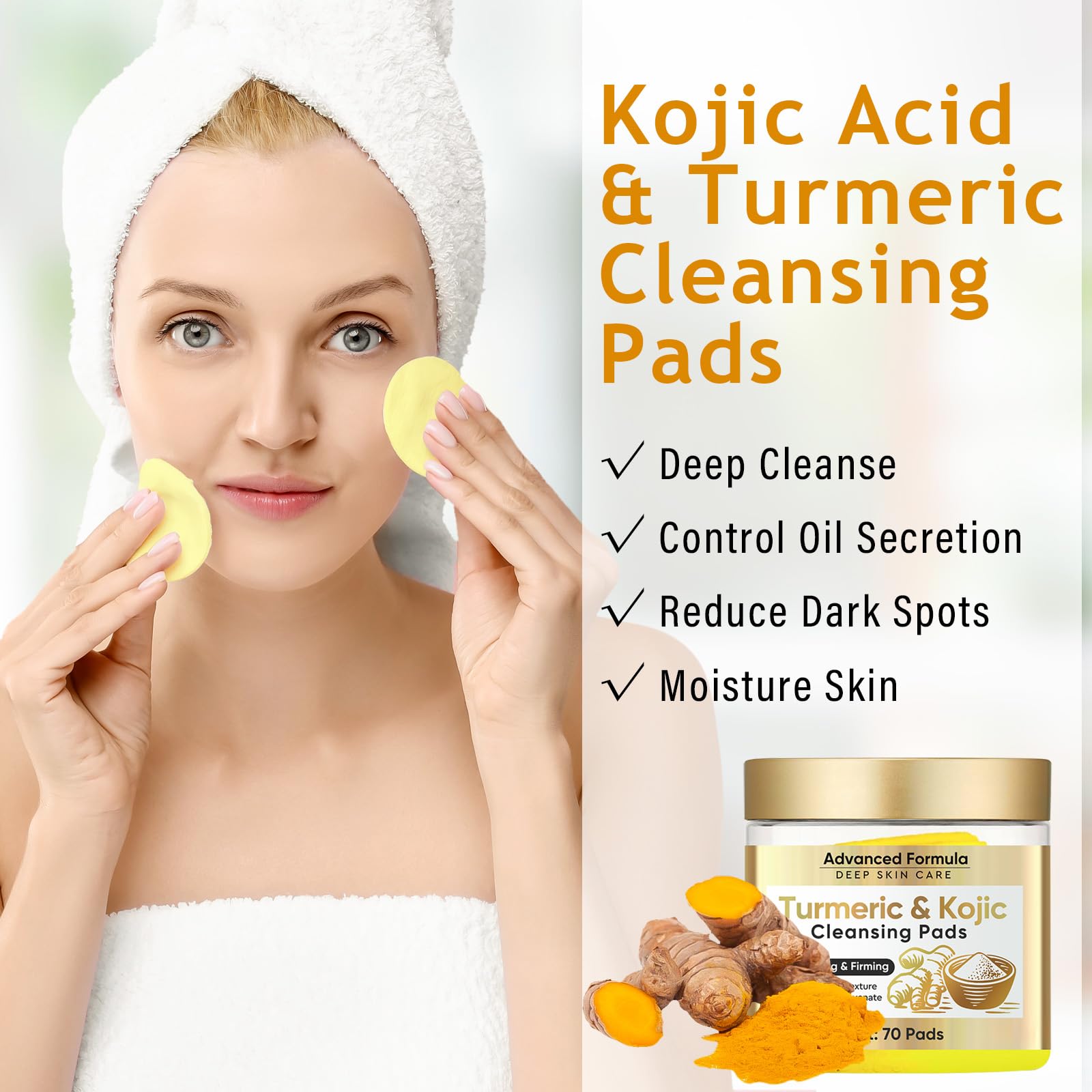 Almohadillas de ácido kójico y cúrcuma 70 Pads - La Tiendita de la Jose