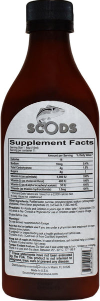 Emulsión de Scods Cereza Aceite de Hígado de Bacalao Emulsión Cereza 6.8 fl oz Vitamina A + D + E y B1 - La Tiendita de la Jose