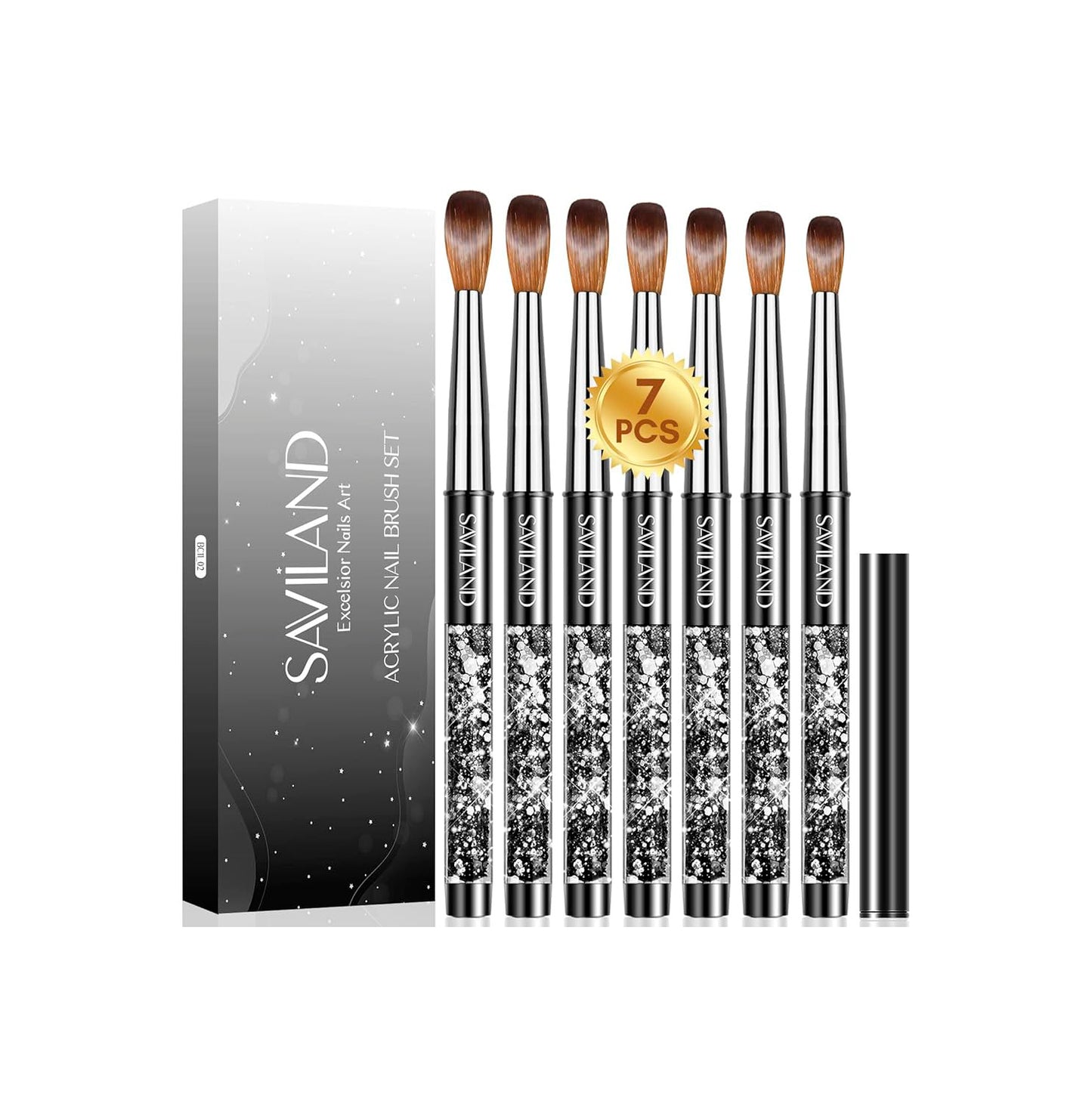 SAVILAND pinceles de uñas acrílicas profesionales para aplicación acrílica, pinceles de polvo acrílico profesionales - La Tiendita de la Jose