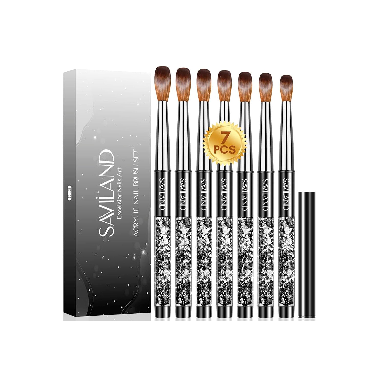SAVILAND pinceles de uñas acrílicas profesionales para aplicación acrílica, pinceles de polvo acrílico profesionales - La Tiendita de la Jose