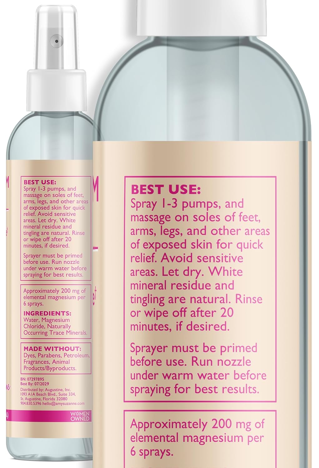 Magnesium Spray Amy Suzanne Oil-free 120ml - La Tiendita de la Jose