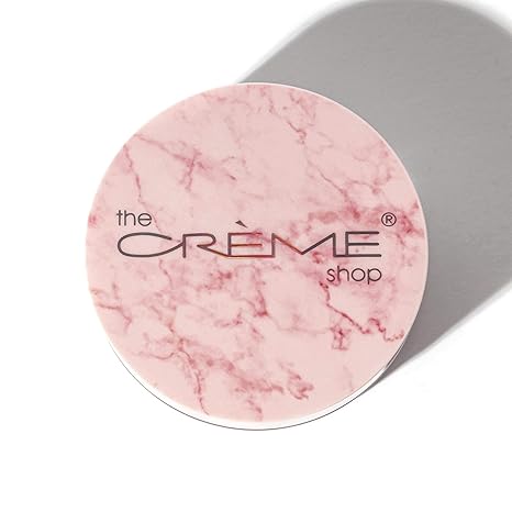 The Crème Shop | Polvo de ajuste de maquillaje facial iluminador de cuarzo rosa
