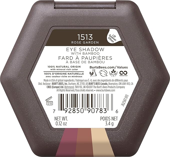 Paleta de sombras de ojos Burt's Bees Natural Origin, trío, Rose Garden, 0.12 oz