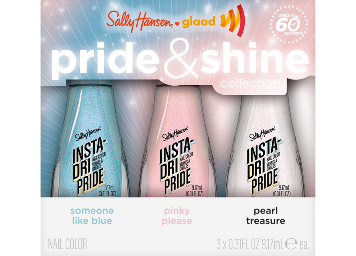 Kit 3 Esmaltes Sally Hansen Instadri Glaad Transgender Pride