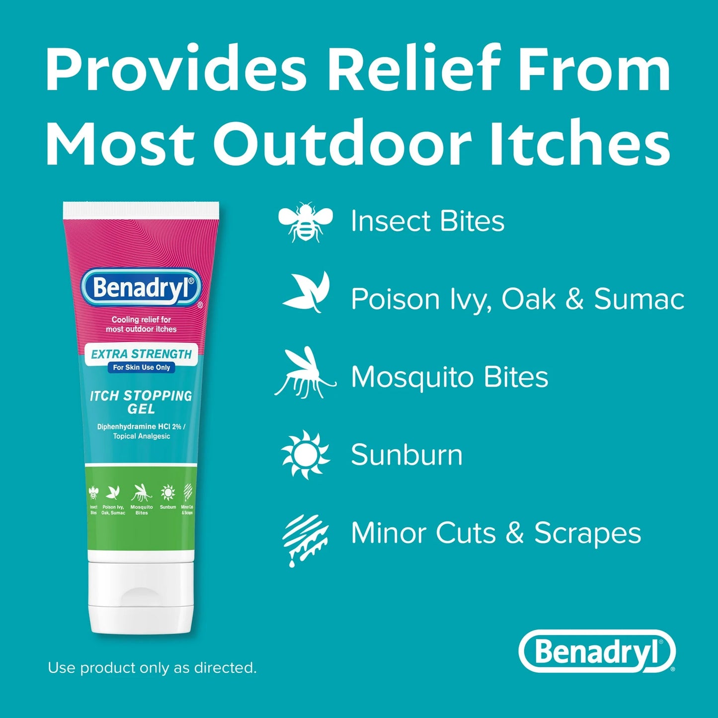 Benadryl Gel Analgésico Tópico Antipicazón Extra Fuerte, 3.5 fl. Onz