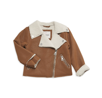 Chaqueta de motociclista con ribete de piel sintética para niña - La Tiendita de la Jose