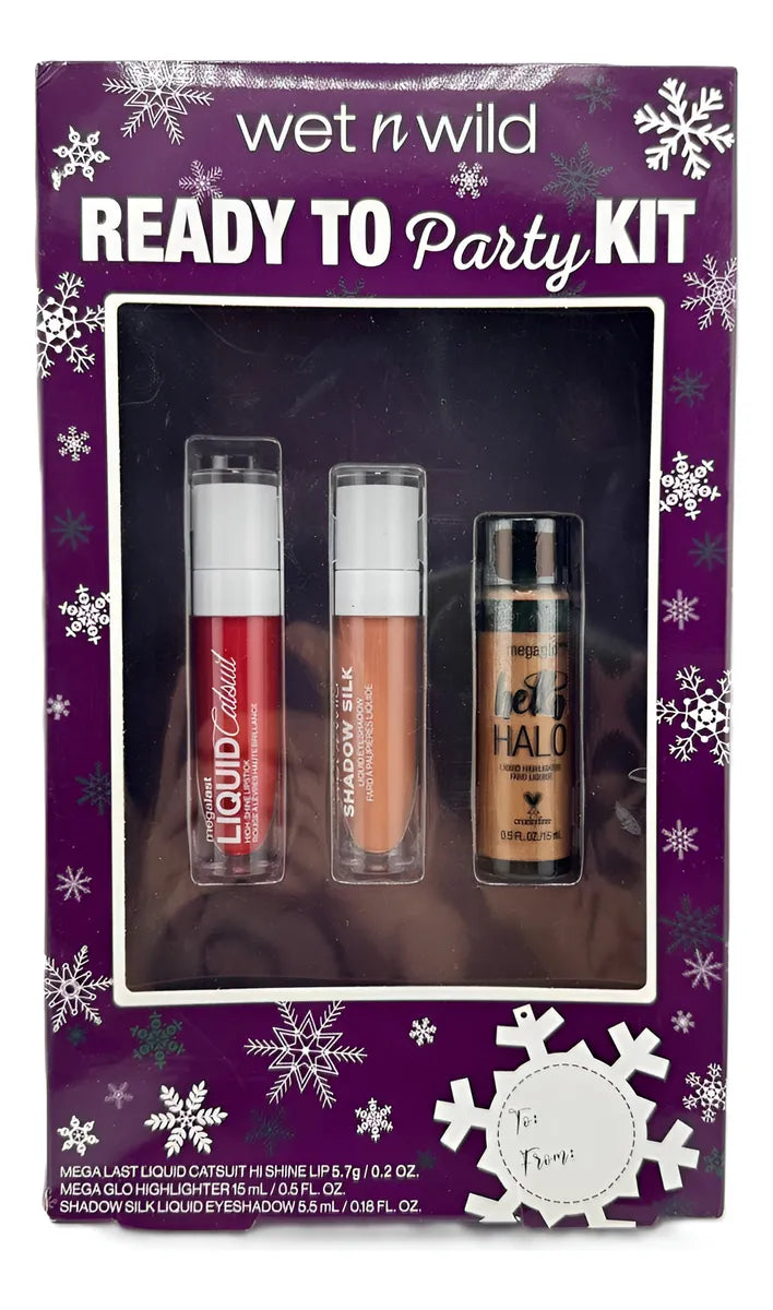 Labial Liquido Paquete Wet N Wild Ready to Party kit Rojo