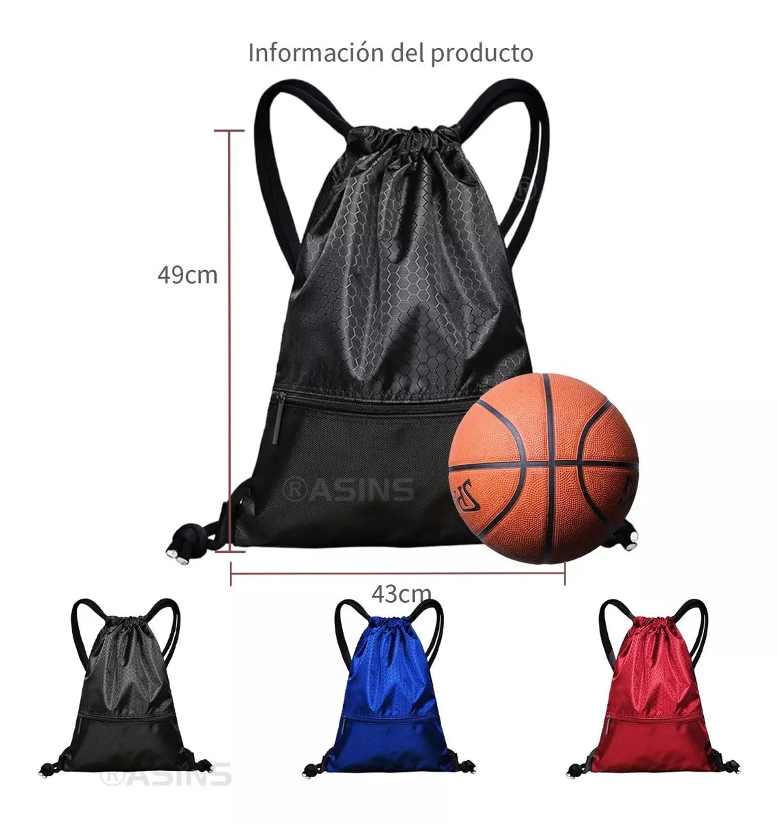 Bolso Tipo Morral Deportivo A Prueba De Agua Con Cierre - La Tiendita de la Jose