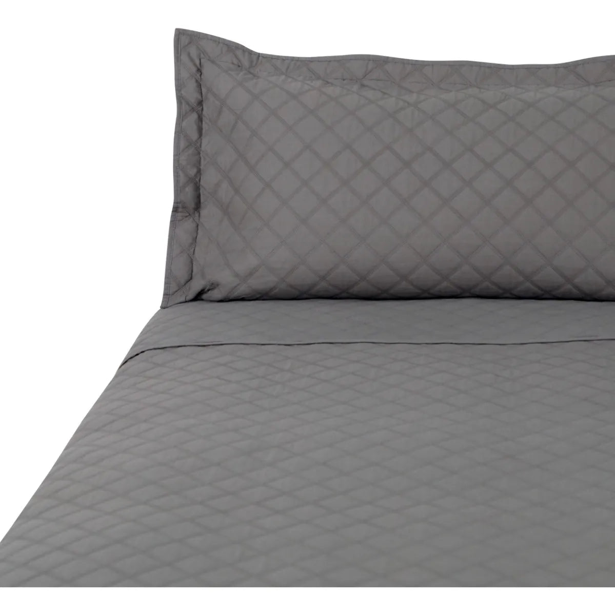 Quilt Polycotton Taupe King Gris Lisa