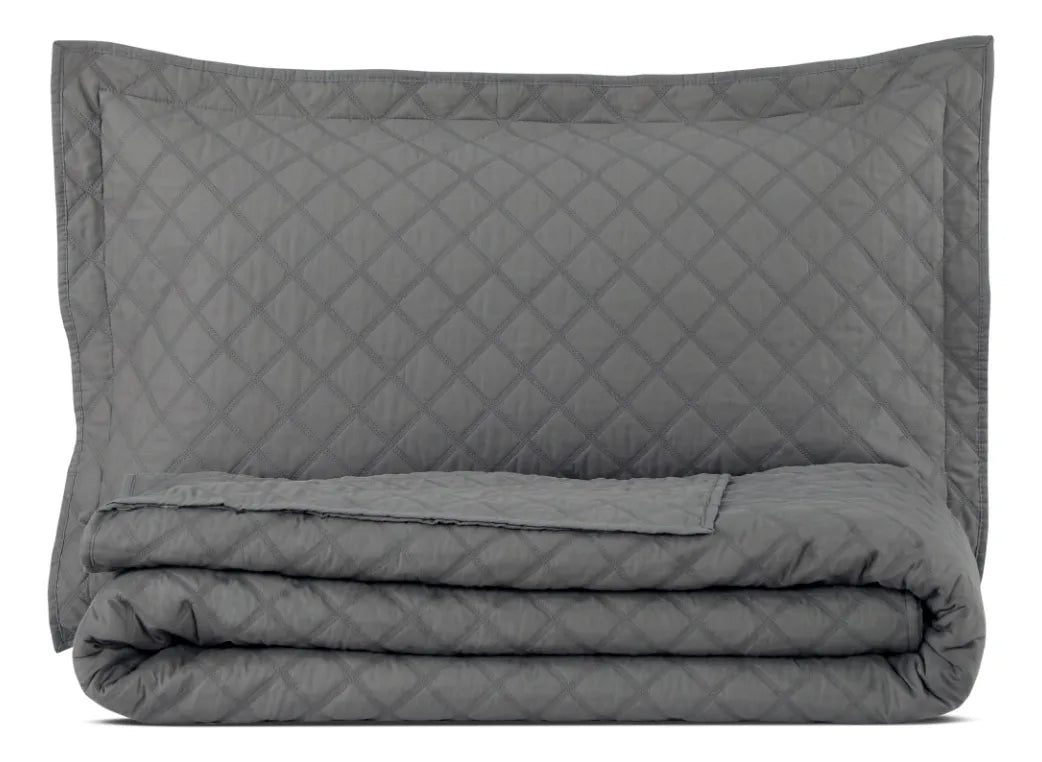 Quilt Polycotton Taupe King Gris Lisa