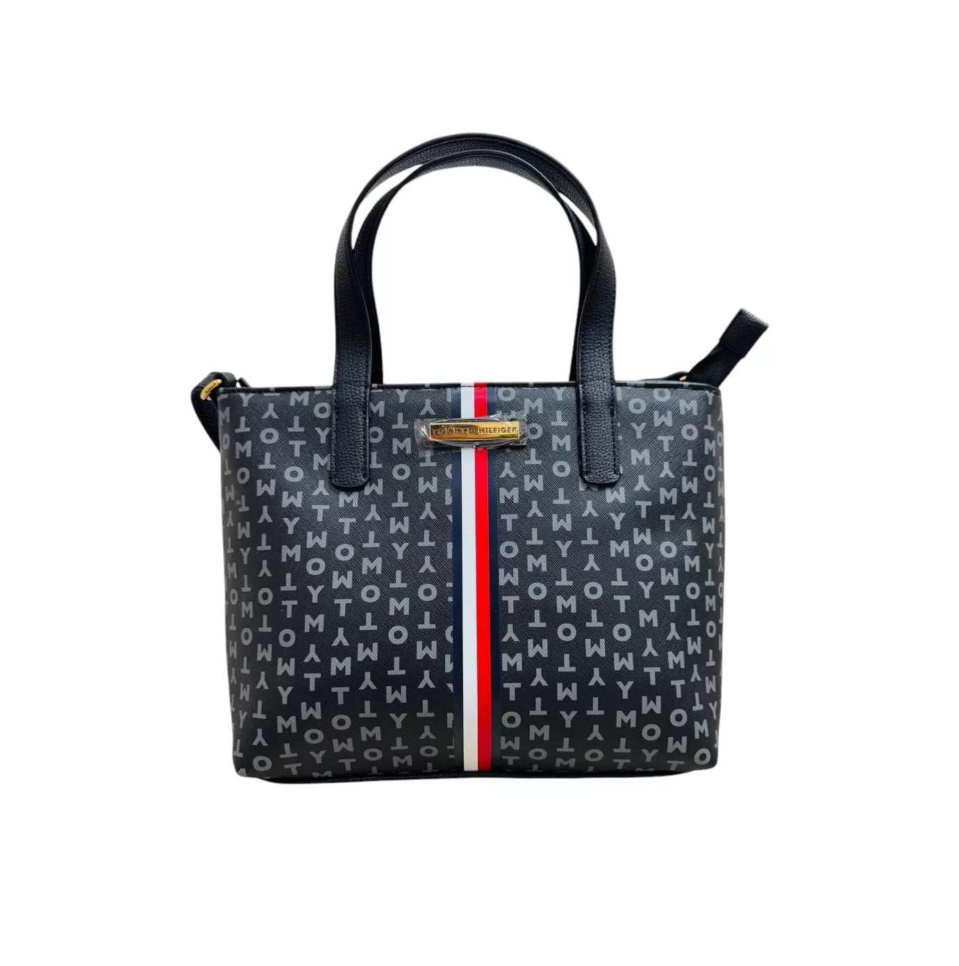 Tommy Hilfiger Bolsa Mujer Tote Monogram Tommy Color Negro Con Gris - La Tiendita de la Jose