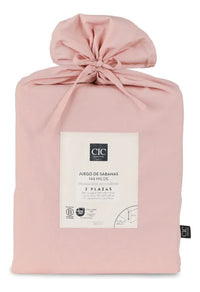 Set Sabanas Lisas 180 Hilos Rosa 1 Plaza