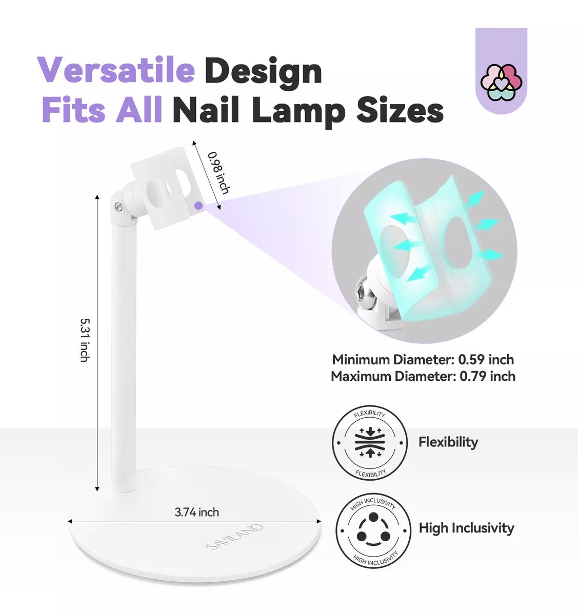 Saviland Soporte Para Lámpara De Uñas Uv Rotación De 360 - La Tiendita de la Jose