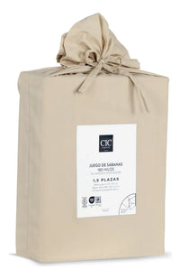 Set Sabanas Lisas 180 Hilos Taupe 1 Plaza.