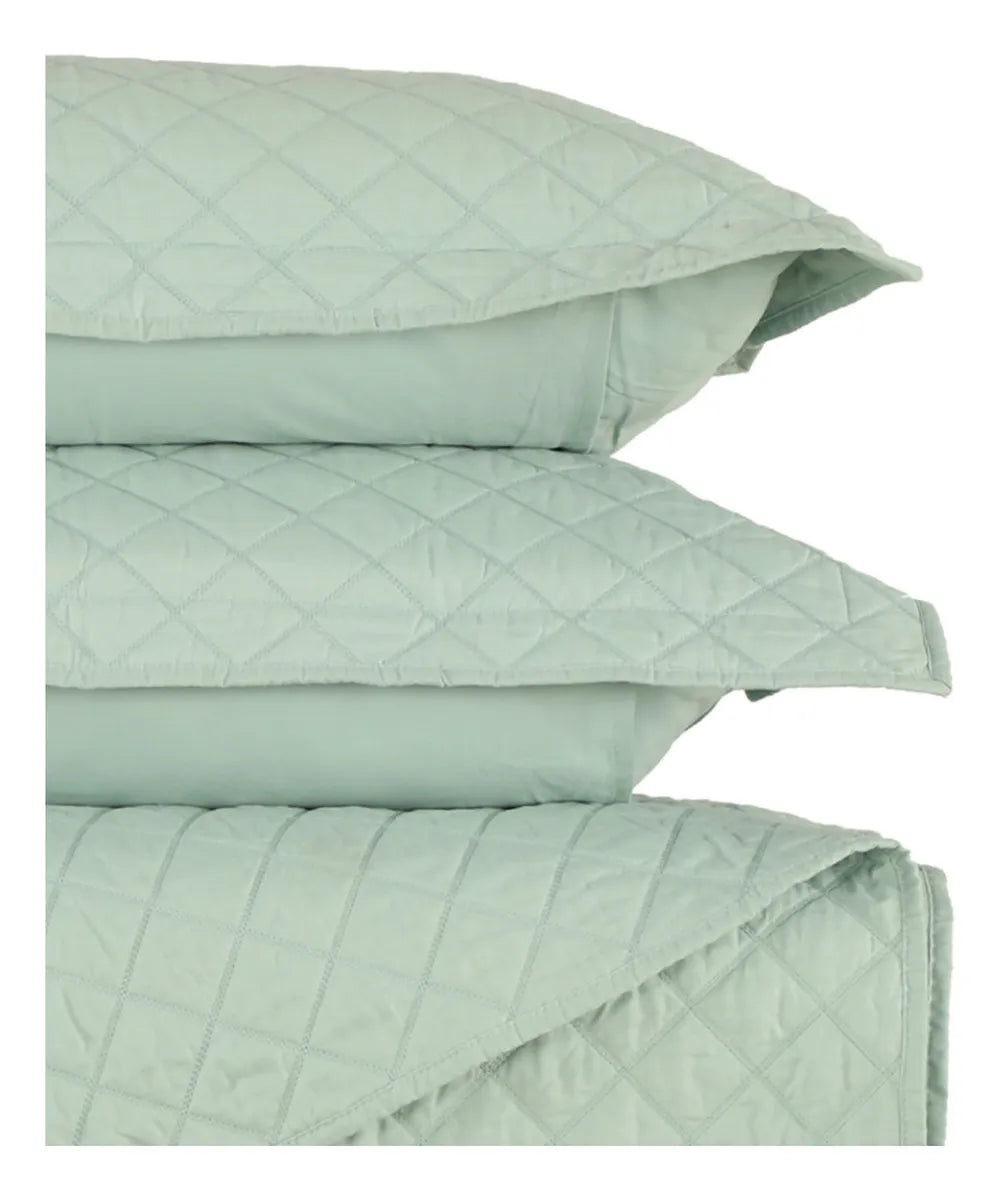 Juego De Cama Polycotton En Color Menta King De 2 Plazas