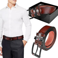 Cinturón Cuero Hombre Ajustable Alta Calidad Negro / Marrón